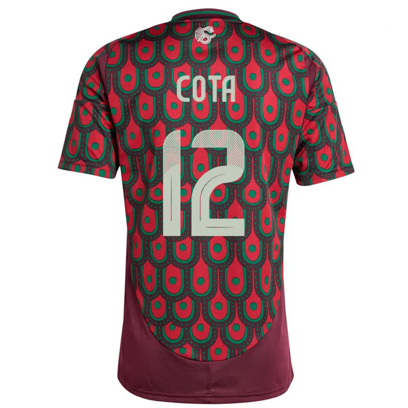 Danxen Pánské Mexiko Rodolfo Cota #12 Maroon Domů Hráčské Dresy 24-26 Dres