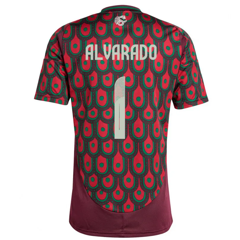 Danxen Pánské Mexiko Emily Alvarado #1 Maroon Domů Hráčské Dresy 24-26 Dres