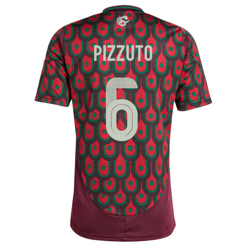Danxen Pánské Mexiko Eugenio Pizzuto #6 Maroon Domů Hráčské Dresy 24-26 Dres