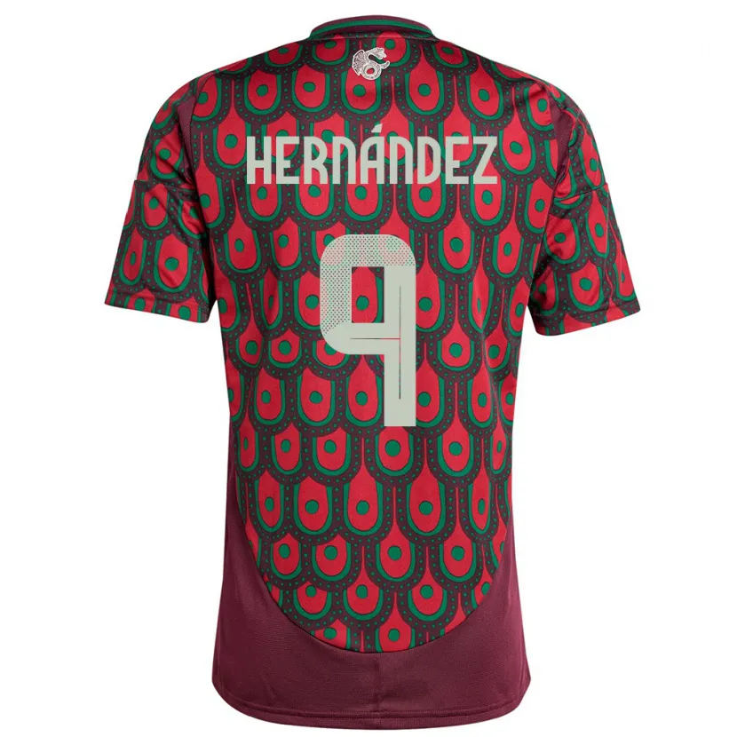 Danxen Pánské Mexiko Jesus Hernandez #9 Maroon Domů Hráčské Dresy 24-26 Dres