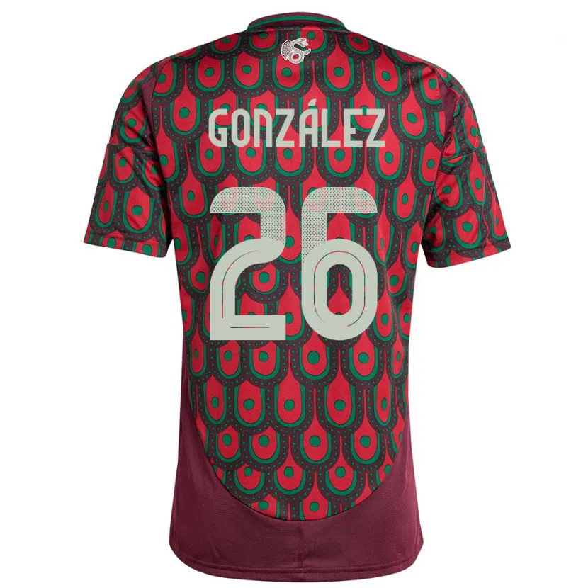 Danxen Pánské Mexiko Bryan Gonzalez #26 Maroon Domů Hráčské Dresy 24-26 Dres