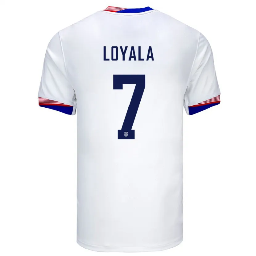 Danxen Pánské Spojené Státy Americké Favian Loyala #7 Bílý Domů Hráčské Dresy 24-26 Dres