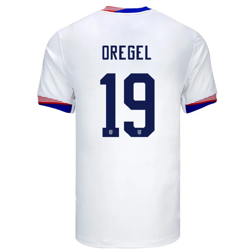 Danxen Pánské Spojené Státy Americké Sergio Oregel #19 Bílý Domů Hráčské Dresy 24-26 Dres