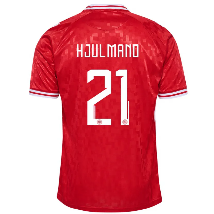 Danxen Pánské Dánsko Morten Hjulmand #21 Červené Domů Hráčské Dresy 24-26 Dres