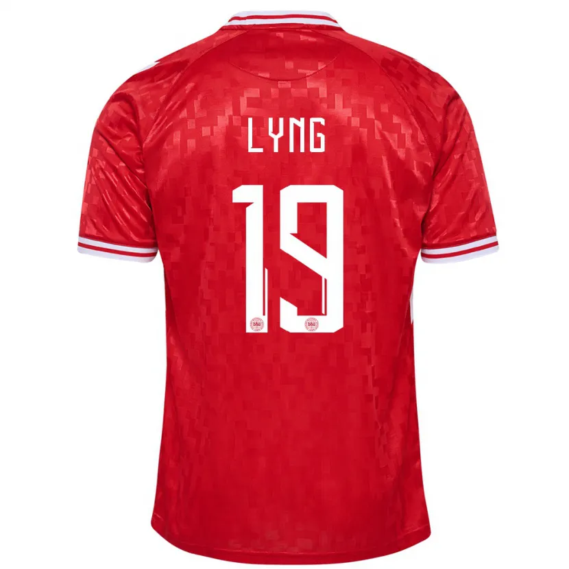 Danxen Pánské Dánsko Alexander Lyng #19 Červené Domů Hráčské Dresy 24-26 Dres