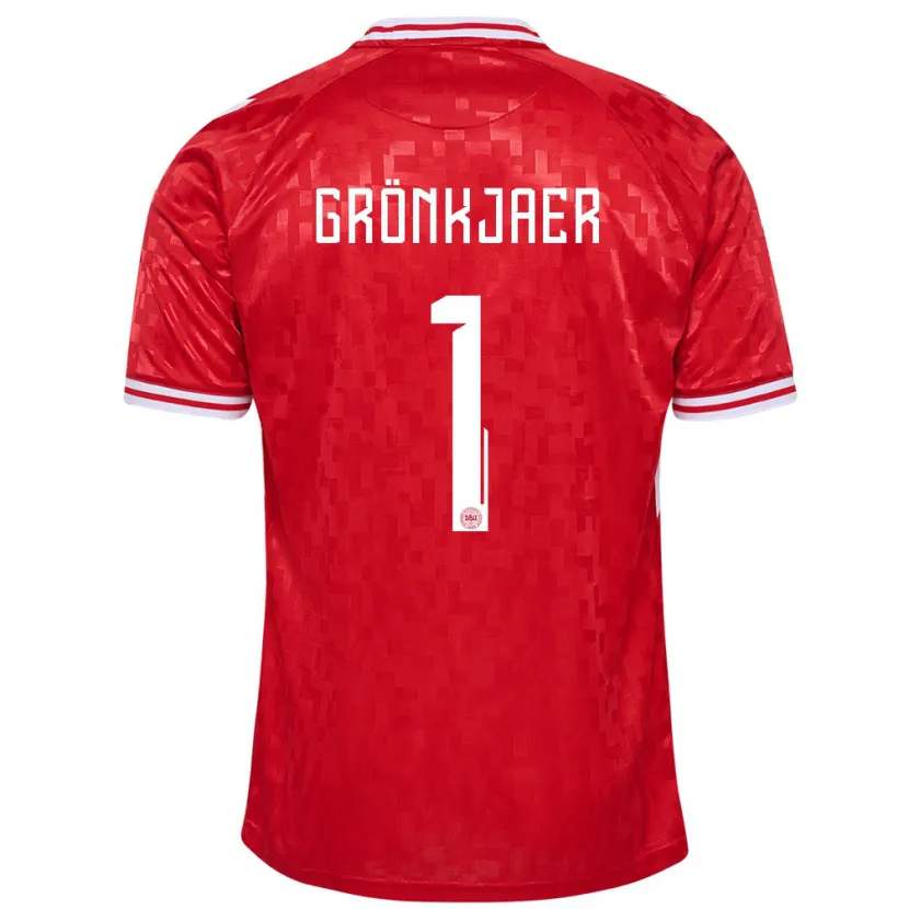 Danxen Pánské Dánsko Bertil Grönkjaer #1 Červené Domů Hráčské Dresy 24-26 Dres