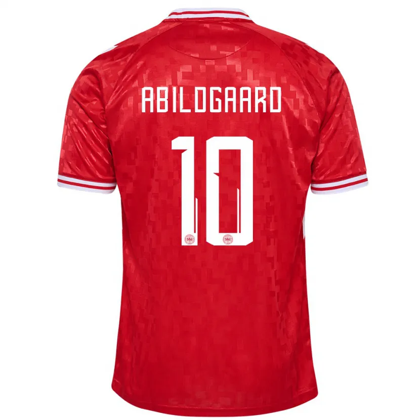 Danxen Pánské Dánsko Lasse Abildgaard #10 Červené Domů Hráčské Dresy 24-26 Dres