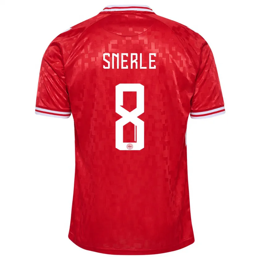 Danxen Pánské Dánsko Emma Snerle #8 Červené Domů Hráčské Dresy 24-26 Dres