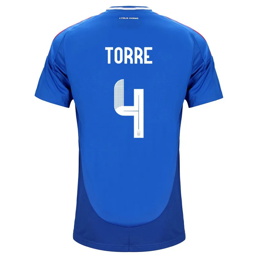 Danxen Pánské Itálie Pietro La Torre #4 Modrý Domů Hráčské Dresy 24-26 Dres