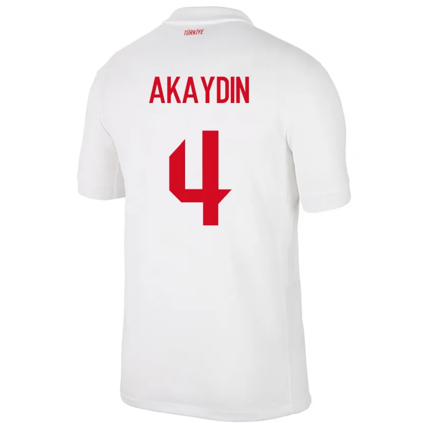 Danxen Pánské Turecko Samet Akaydin #4 Bílý Domů Hráčské Dresy 24-26 Dres