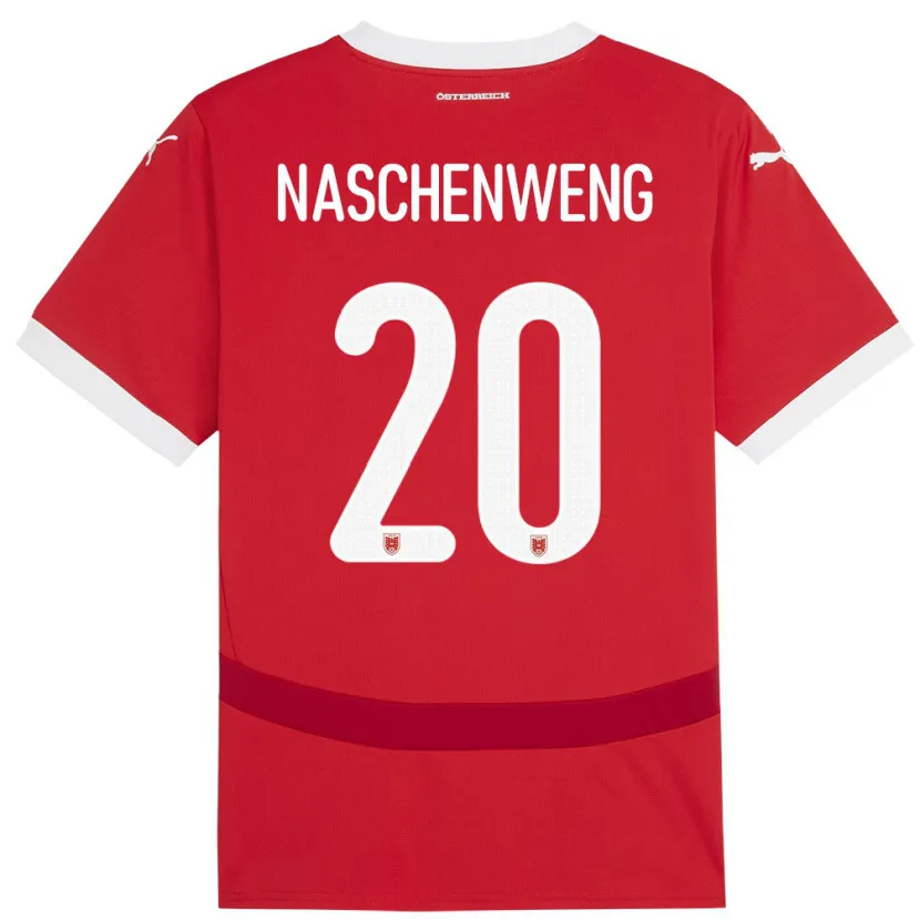 Danxen Pánské Rakousko Katharina Naschenweng #20 Červené Domů Hráčské Dresy 24-26 Dres