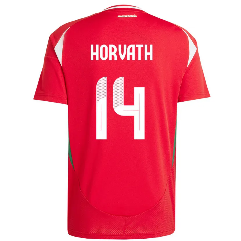 Danxen Pánské Maďarsko Artúr Horváth #14 Červené Domů Hráčské Dresy 24-26 Dres