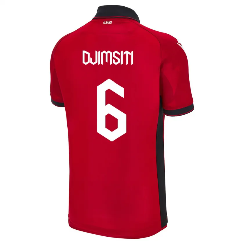 Danxen Pánské Albánie Berat Djimsiti #6 Červené Domů Hráčské Dresy 24-26 Dres
