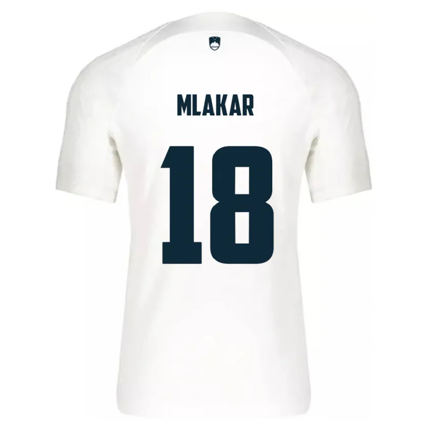 Danxen Pánské Slovinsko Luka Mlakar #18 Bílý Domů Hráčské Dresy 24-26 Dres