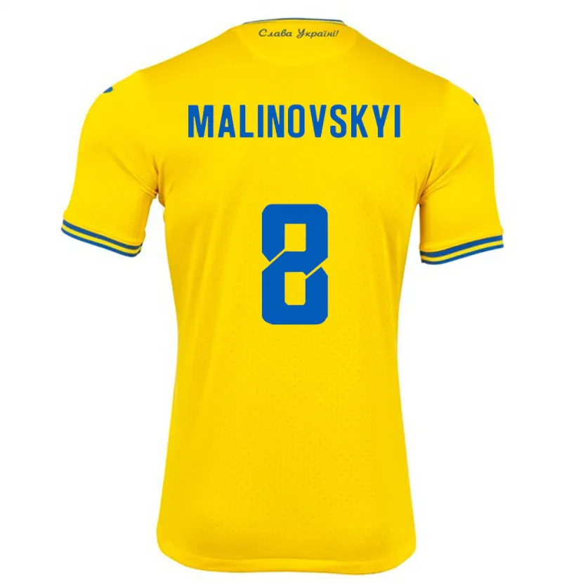 Danxen Pánské Ukrajina Ruslan Malinovskyi #8 Žlutá Domů Hráčské Dresy 24-26 Dres