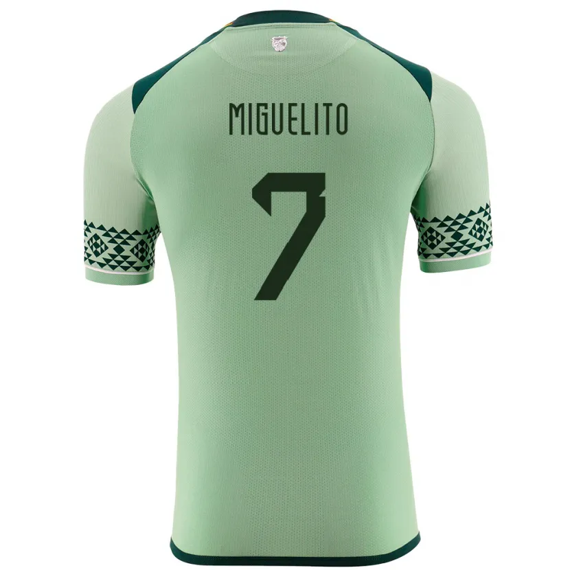 Danxen Pánské Bolívie Miguelito #7 Světle Zelená Domů Hráčské Dresy 24-26 Dres