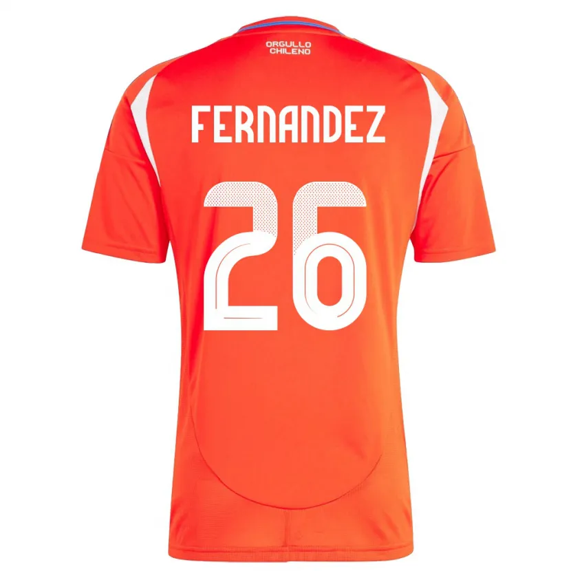Danxen Pánské Chile Nicolás Fernández #26 Červené Domů Hráčské Dresy 24-26 Dres