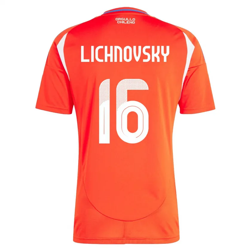 Danxen Pánské Chile Igor Lichnovsky #16 Červené Domů Hráčské Dresy 24-26 Dres