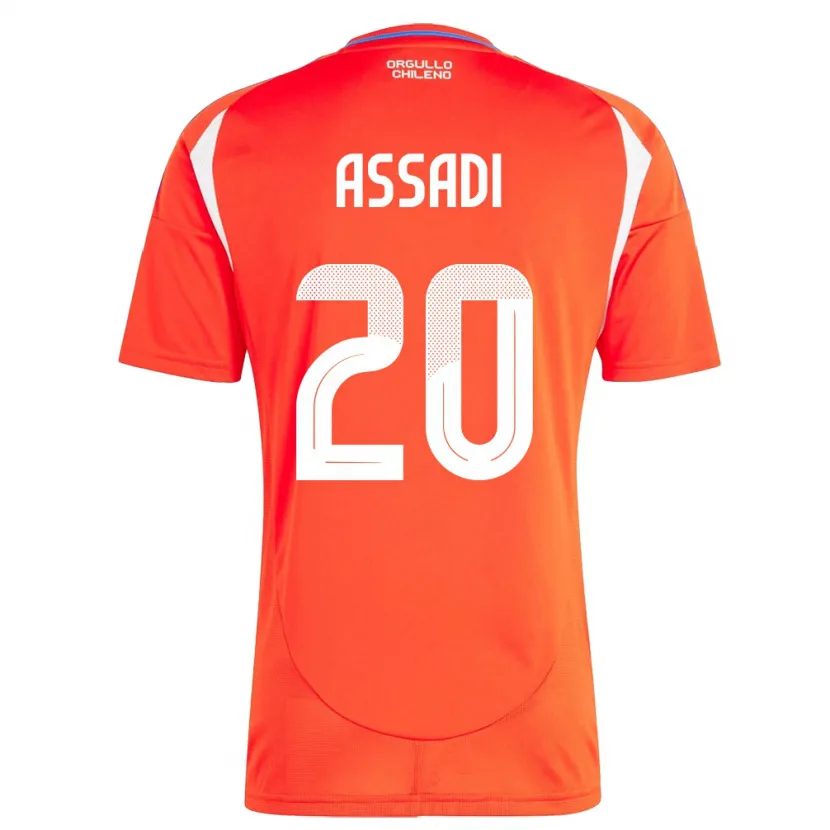 Danxen Pánské Chile Lucas Assadi #20 Červené Domů Hráčské Dresy 24-26 Dres