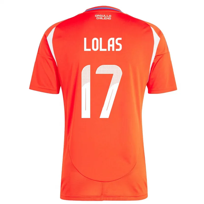 Danxen Pánské Chile Manuel Lolas #17 Červené Domů Hráčské Dresy 24-26 Dres