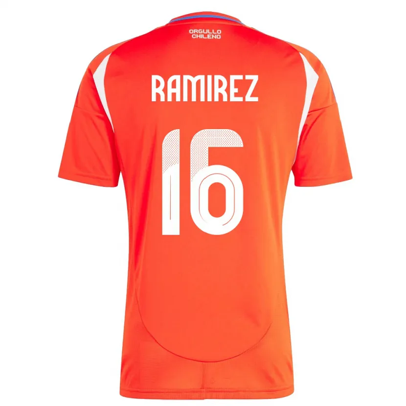 Danxen Pánské Chile Vicente Ramírez #16 Červené Domů Hráčské Dresy 24-26 Dres