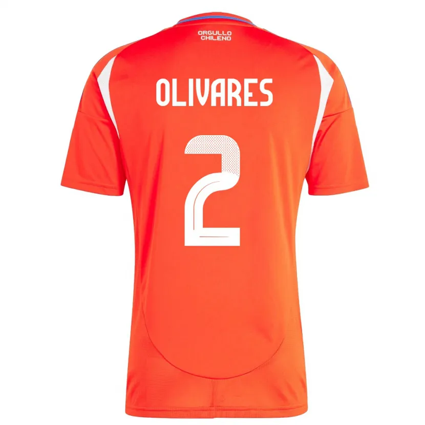 Danxen Pánské Chile Michelle Olivares #2 Červené Domů Hráčské Dresy 24-26 Dres