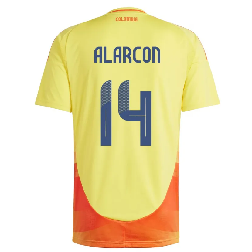 Danxen Pánské Kolumbie Andrés Alarcón #14 Žlutá Domů Hráčské Dresy 24-26 Dres