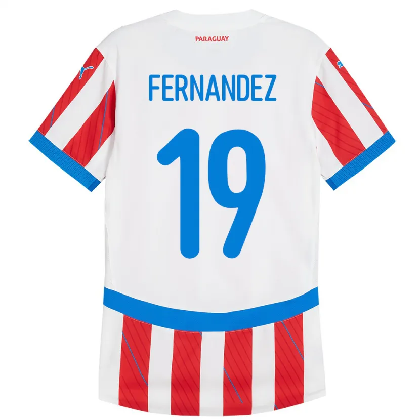 Danxen Pánské Paraguay Rebeca Fernández #19 Bílá Červená Domů Hráčské Dresy 24-26 Dres