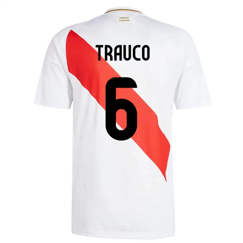 Danxen Pánské Peru Miguel Trauco #6 Bílý Domů Hráčské Dresy 24-26 Dres