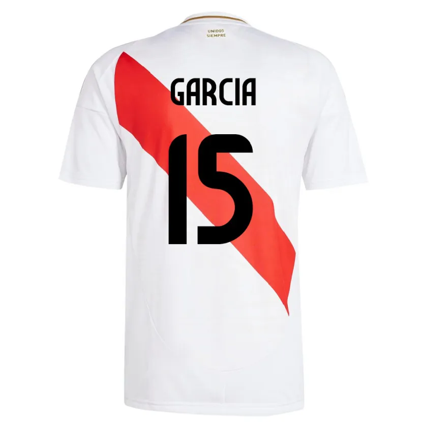 Danxen Pánské Peru Jonathan García #15 Bílý Domů Hráčské Dresy 24-26 Dres