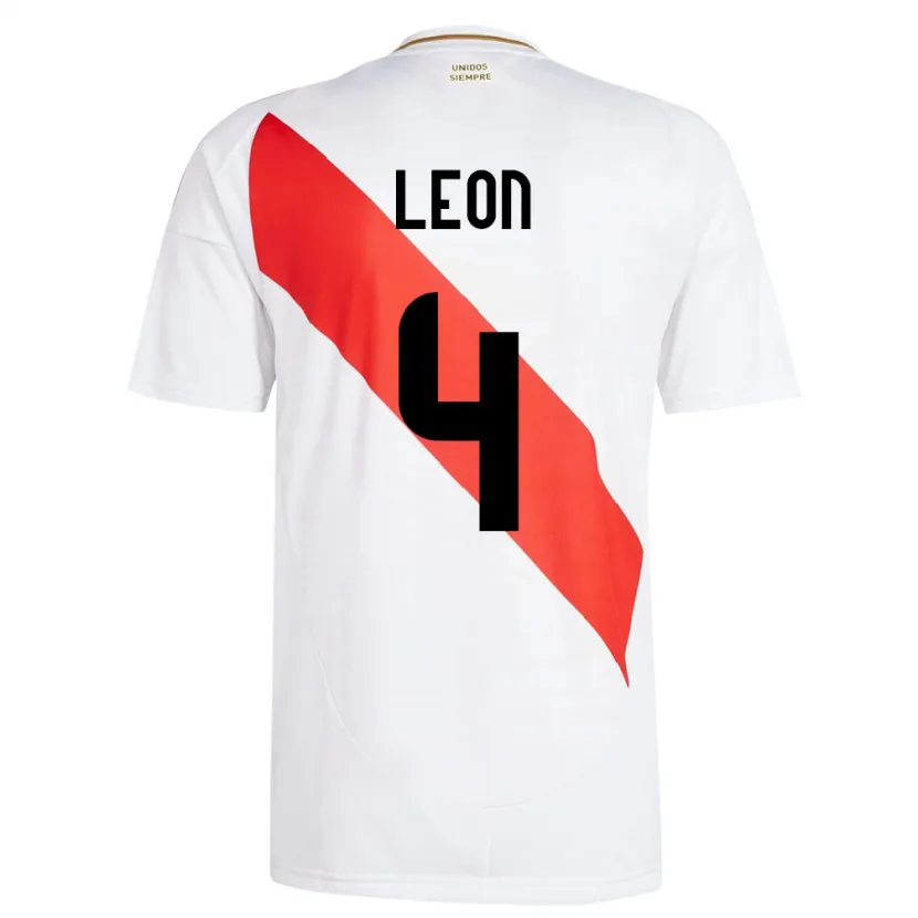 Danxen Pánské Peru Mía León #4 Bílý Domů Hráčské Dresy 24-26 Dres