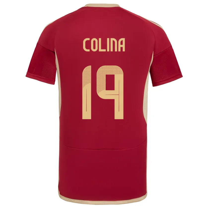 Danxen Pánské Venezuela Junior Colina #19 Burgundské Domů Hráčské Dresy 24-26 Dres