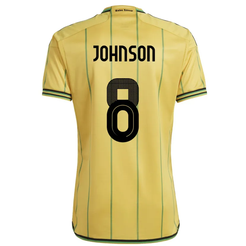 Danxen Pánské Jamajka Daniel Johnson #8 Žlutá Domů Hráčské Dresy 24-26 Dres