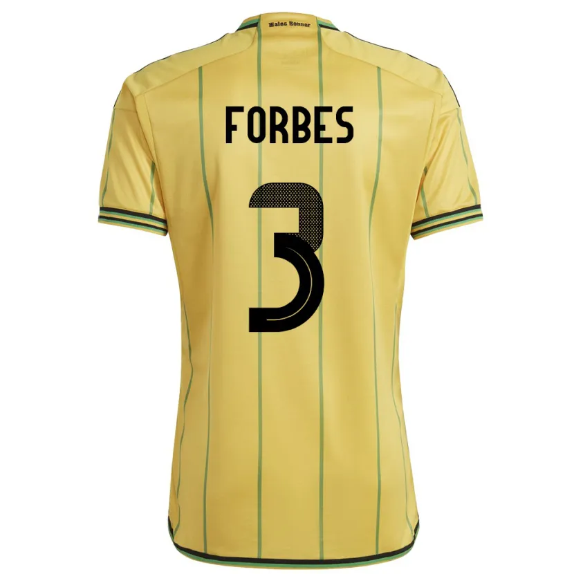 Danxen Pánské Jamajka Michael Forbes #3 Žlutá Domů Hráčské Dresy 24-26 Dres