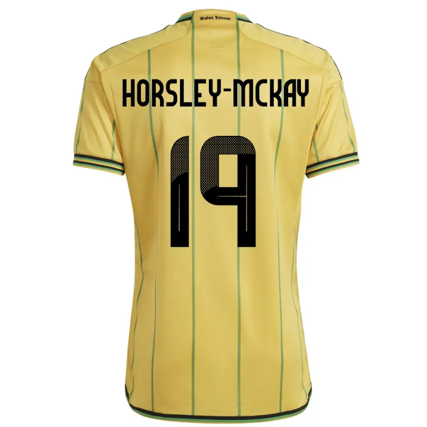 Danxen Pánské Jamajka Kyron Horsley-Mckay #19 Žlutá Domů Hráčské Dresy 24-26 Dres