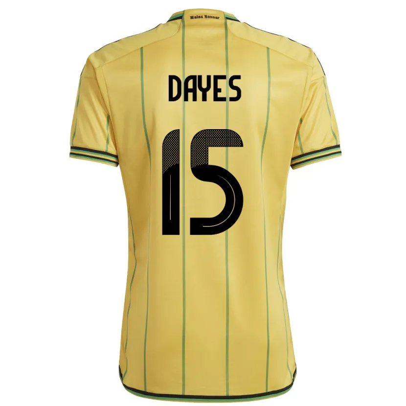 Danxen Pánské Jamajka Mikayla Dayes #15 Žlutá Domů Hráčské Dresy 24-26 Dres
