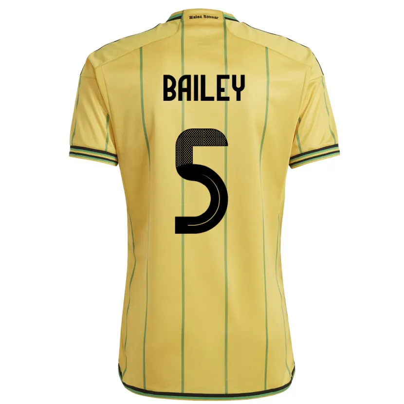 Danxen Pánské Jamajka Jade Bailey #5 Žlutá Domů Hráčské Dresy 24-26 Dres