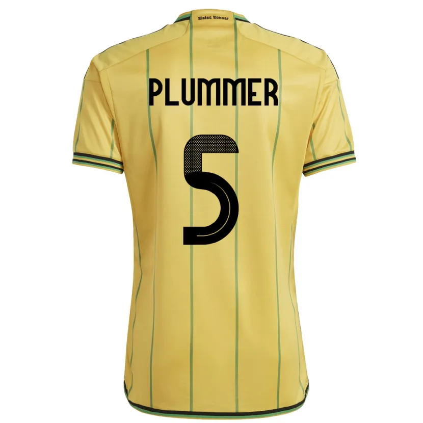 Danxen Pánské Jamajka Konya Plummer #5 Žlutá Domů Hráčské Dresy 24-26 Dres