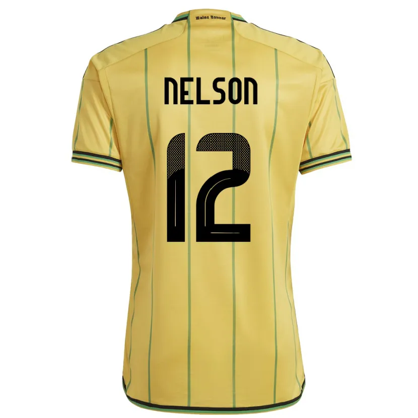 Danxen Pánské Jamajka Tyiesha Nelson #12 Žlutá Domů Hráčské Dresy 24-26 Dres