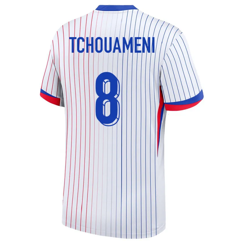 Danxen Pánské Francie Aurelien Tchouameni #8 Bílý Daleko Hráčské Dresy 24-26 Dres