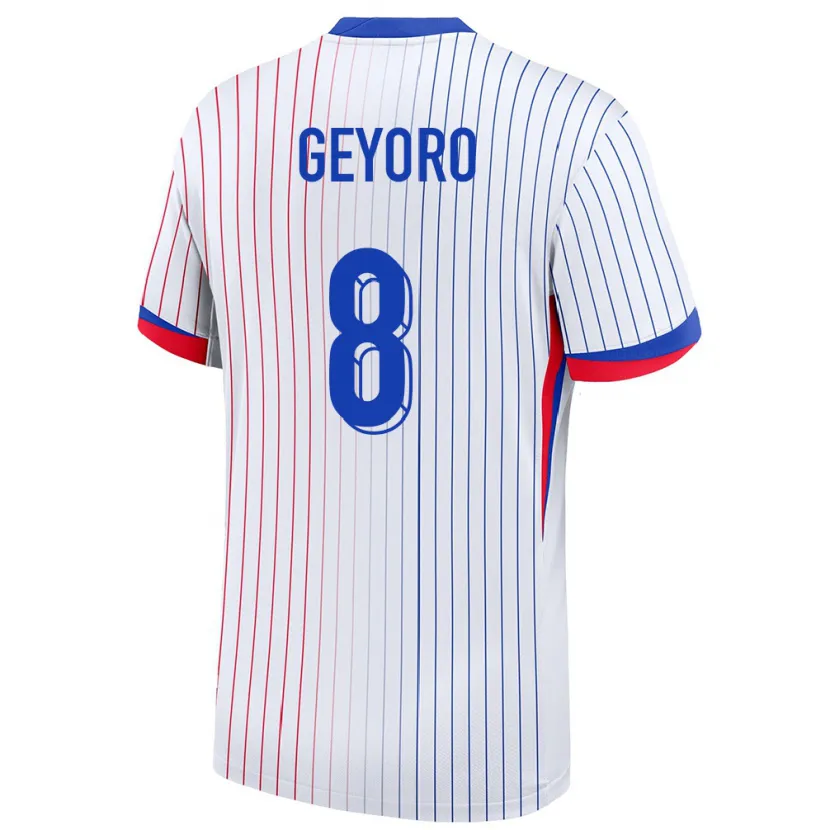 Danxen Pánské Francie Grace Geyoro #8 Bílý Daleko Hráčské Dresy 24-26 Dres