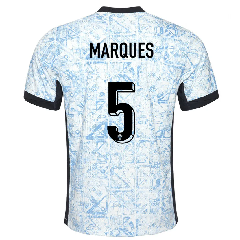 Danxen Pánské Portugalsko Martim Marques #5 Krémově Modrá Daleko Hráčské Dresy 24-26 Dres