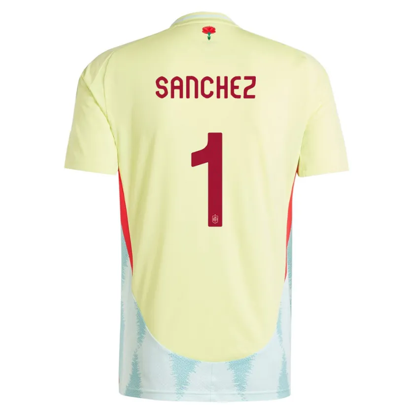 Danxen Pánské Španělsko Robert Sanchez #1 Žlutá Daleko Hráčské Dresy 24-26 Dres