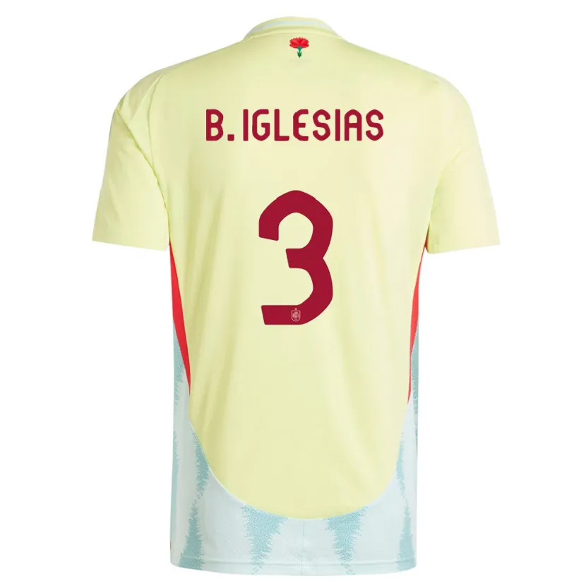 Danxen Pánské Španělsko Borja Iglesias #3 Žlutá Daleko Hráčské Dresy 24-26 Dres