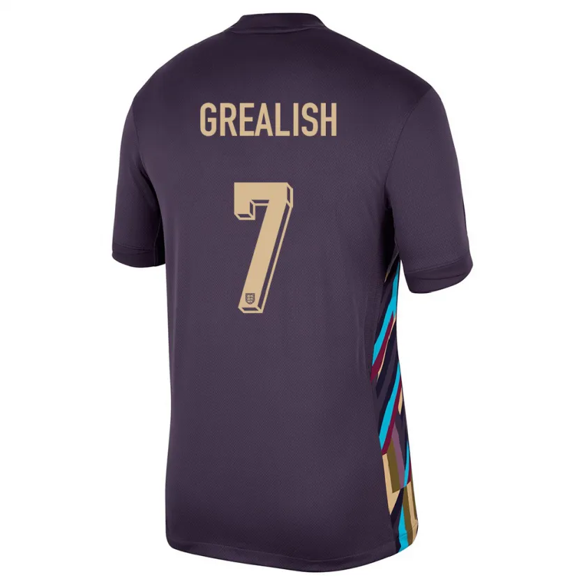 Danxen Pánské Anglie Jack Grealish #7 Tmavá Rozinka Daleko Hráčské Dresy 24-26 Dres