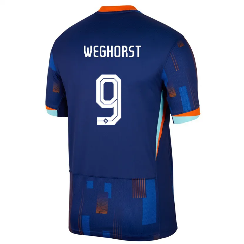 Danxen Pánské Nizozemsko Wout Weghorst #9 Modrý Daleko Hráčské Dresy 24-26 Dres