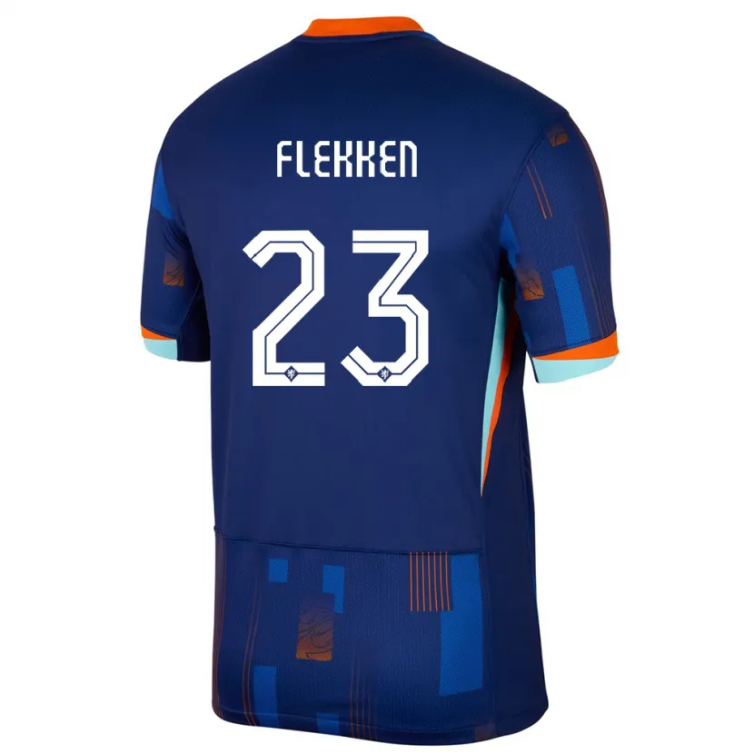 Danxen Pánské Nizozemsko Mark Flekken #23 Modrý Daleko Hráčské Dresy 24-26 Dres