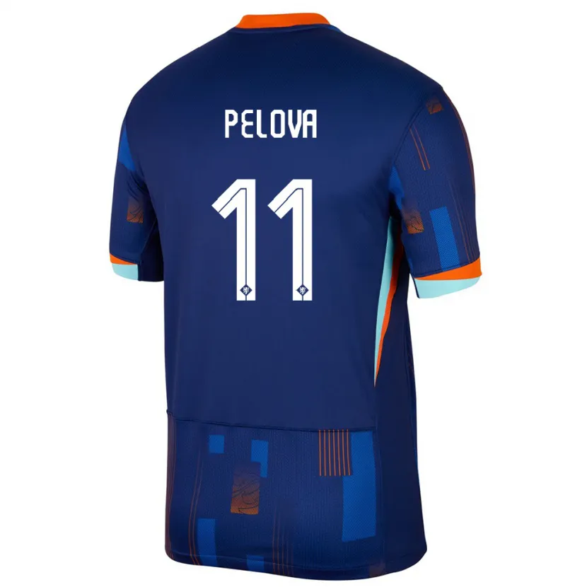 Danxen Pánské Nizozemsko Victoria Pelova #11 Modrý Daleko Hráčské Dresy 24-26 Dres