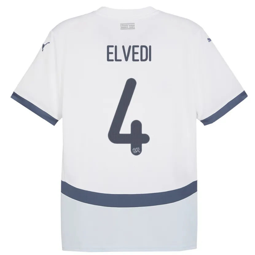 Danxen Pánské Švýcarsko Nico Elvedi #4 Bílý Daleko Hráčské Dresy 24-26 Dres