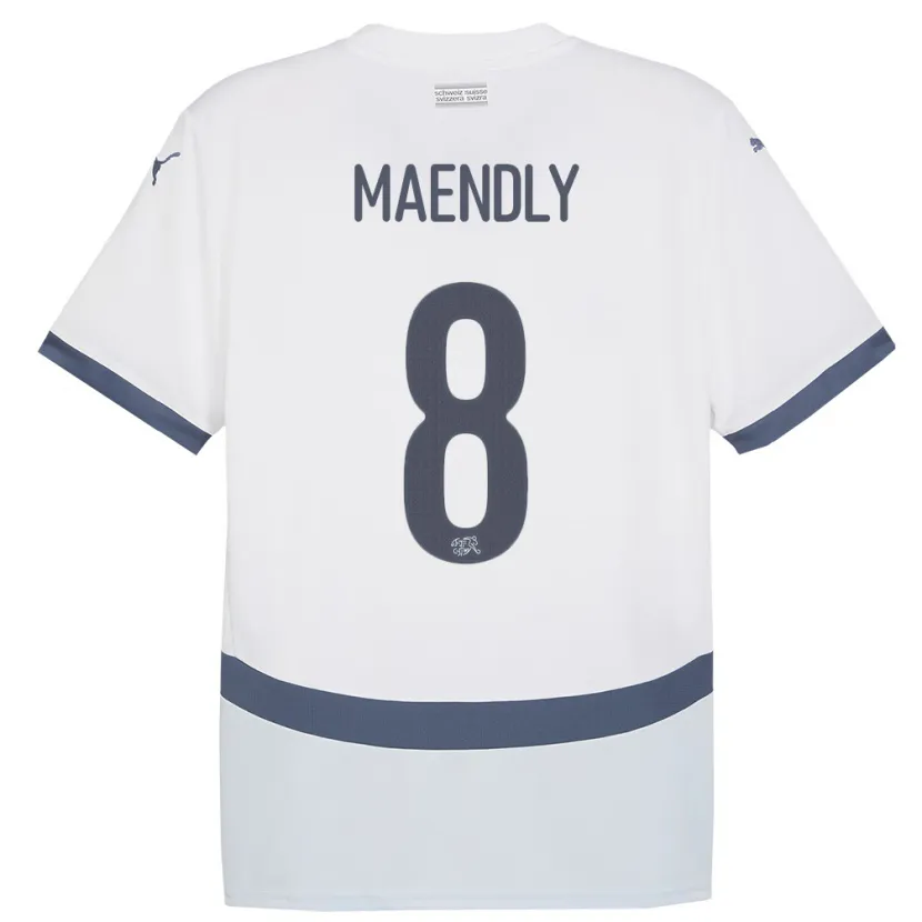 Danxen Pánské Švýcarsko Sandy Maendly #8 Bílý Daleko Hráčské Dresy 24-26 Dres